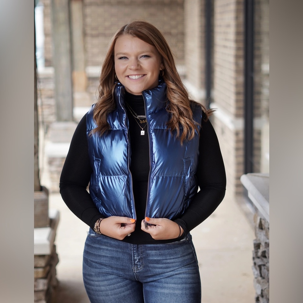 NWT Metallic Blue Vest